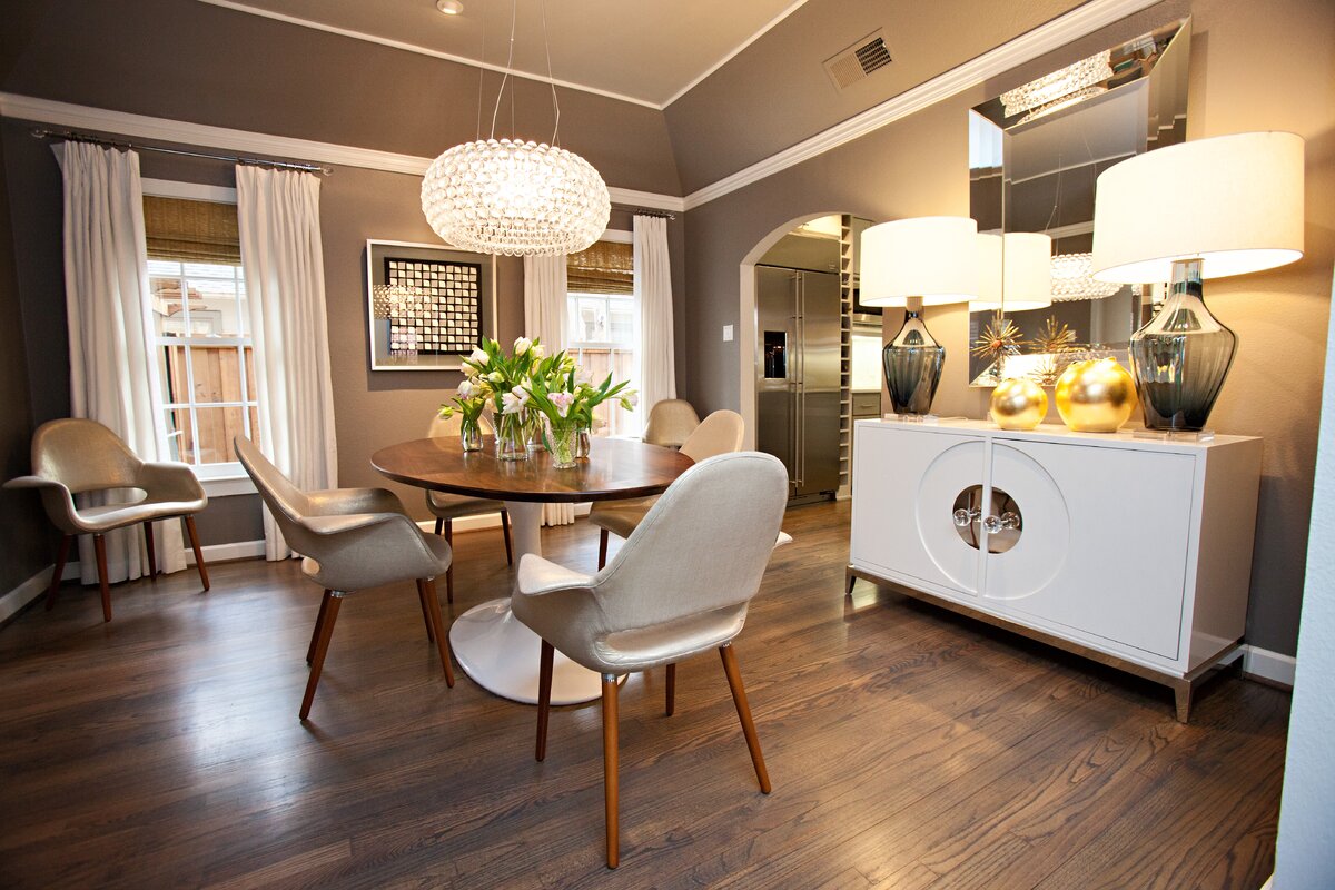 Mid-Century Modern Dining Room Design Photo by Studio Ten 25